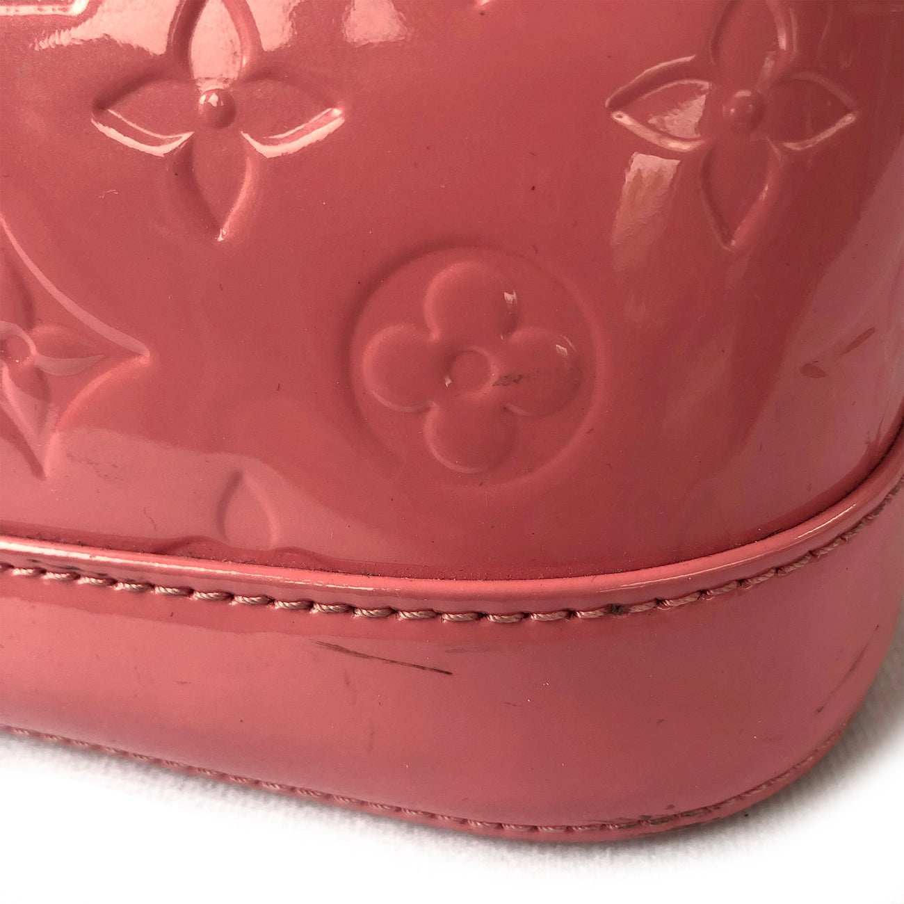 LOUIS VUITTON Alma Bag in Pink Monogram Patent Leather Small 
