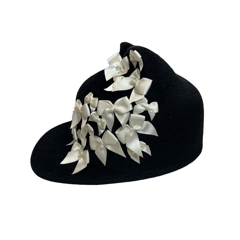 pre-loved Maison Michel Jamie black felt hat 