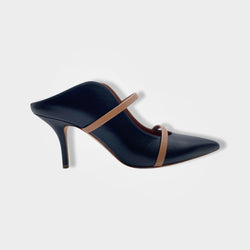 pre-loved MALONE SOULIERS black leather heels | Size EU39 UK6
