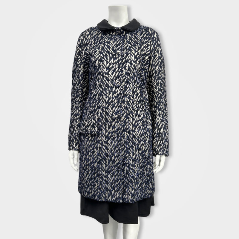 pre-loved MARNI navy and metallic coat | Size IT42