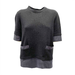 Marni short sleeve cashmere black and navy tap 