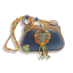 pre-loved MARY FRANCES multicolour beaded handbag