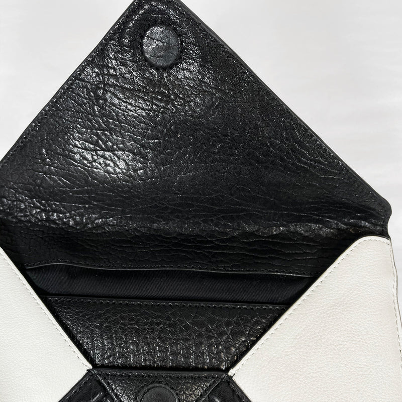Mcq black and white envelope clutch