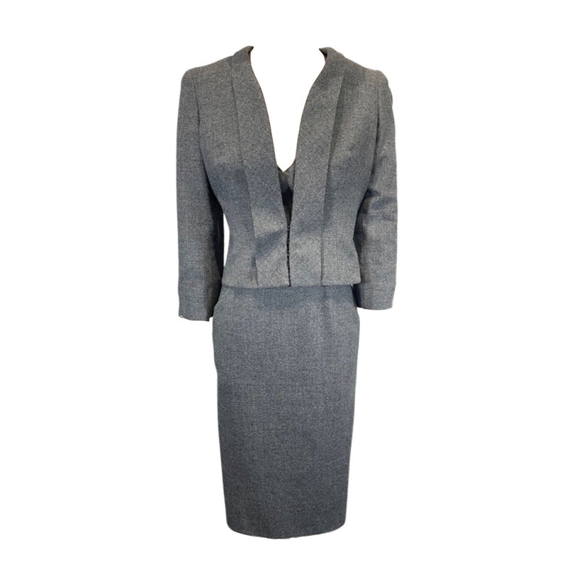 pre-loved ALEXANDER MCQUEEN grey woolen set | Size IT40