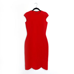 ALEXANDER MCQUEEN red fitted elastic dress