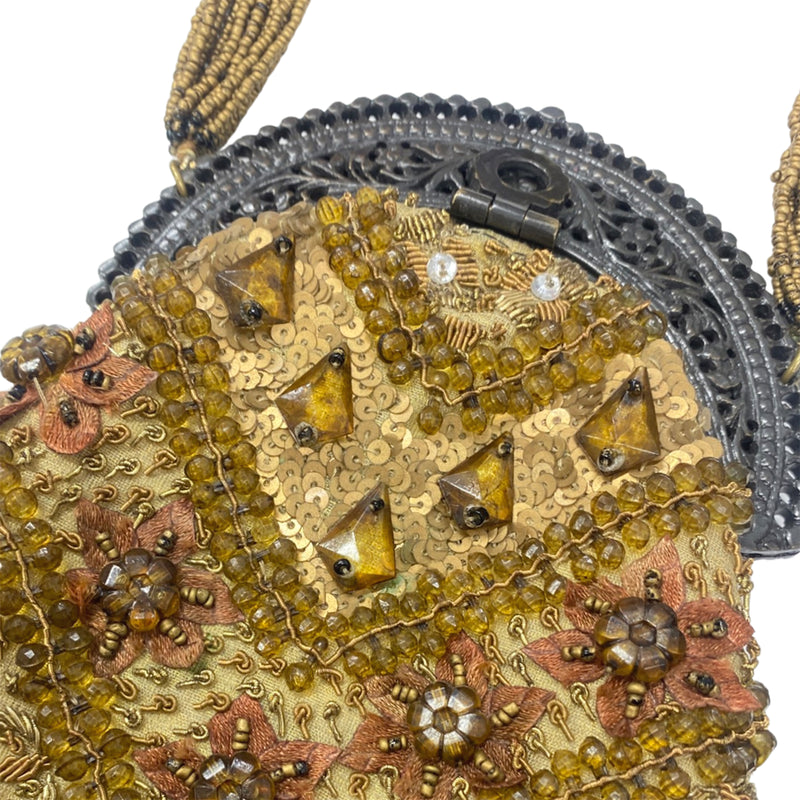 pre-owned MEERA MAHADEVIA golden embellished handbag