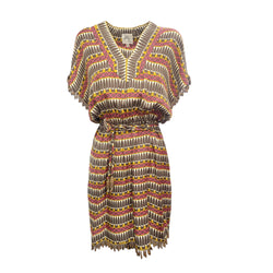 pre-loved MILLY multicolour silk dress | Size UK10