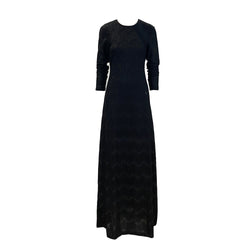second hand M Missoni open back black knitted maxi dress 