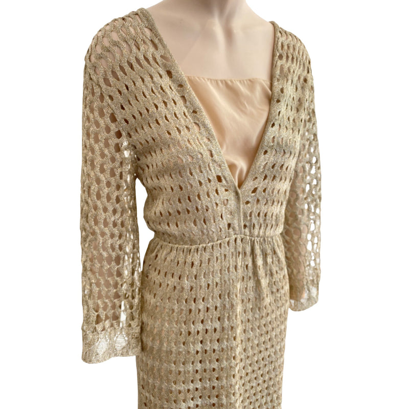 Missoni gold metallic knitted maxi dress