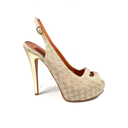 Missoni gold metallic platform heels