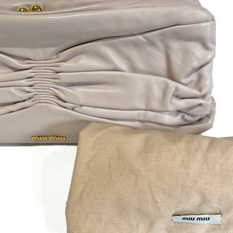 MIU MIU blush leather clutch