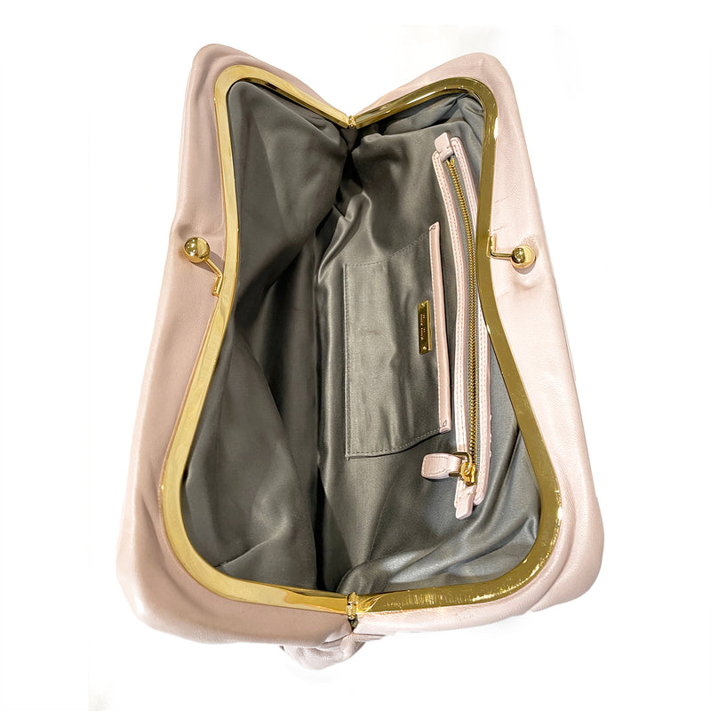 MIU MIU blush leather clutch 