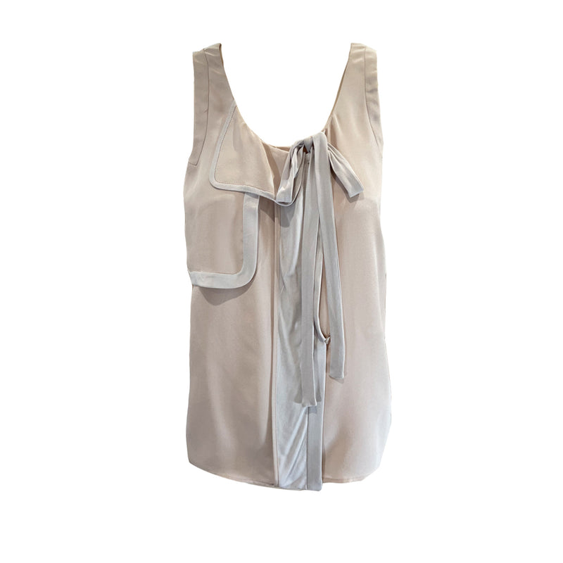 pre-loved Miu Miu blush sleeveless blouse | Size UK6