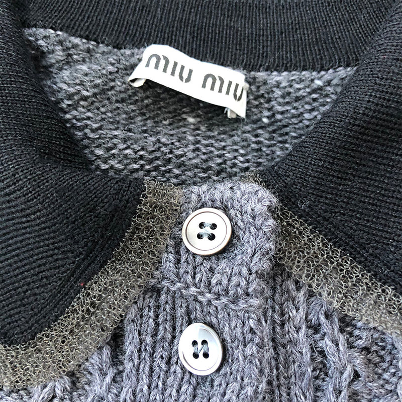 Miu Miu grey wool cardigan