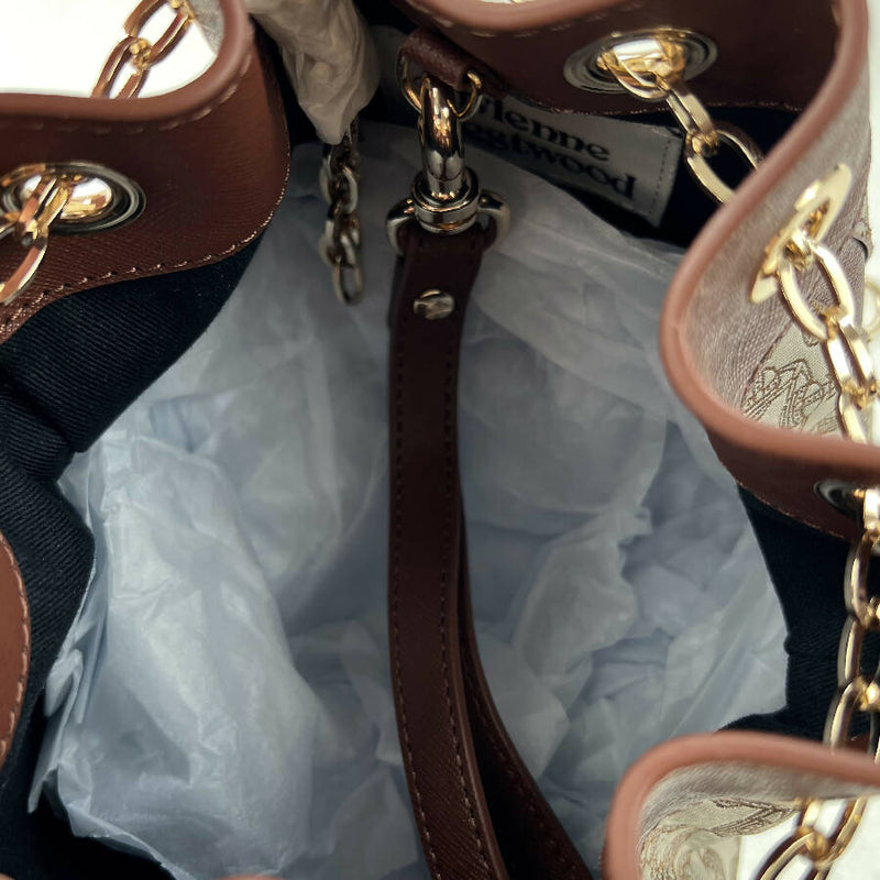 Vivienne Westwood Brown Canvas Chrissy Small Bucket Bag
