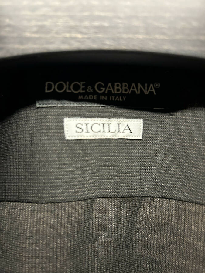 Dolce&Gabbana men's black wool long-sleeved shirt