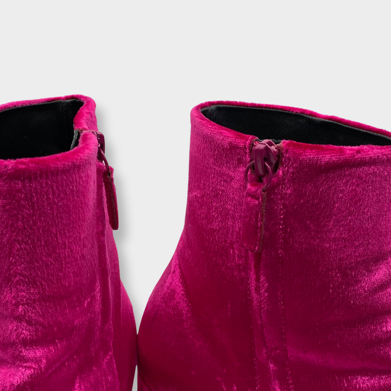 pre-loved neon pink balenciaga ankle boots