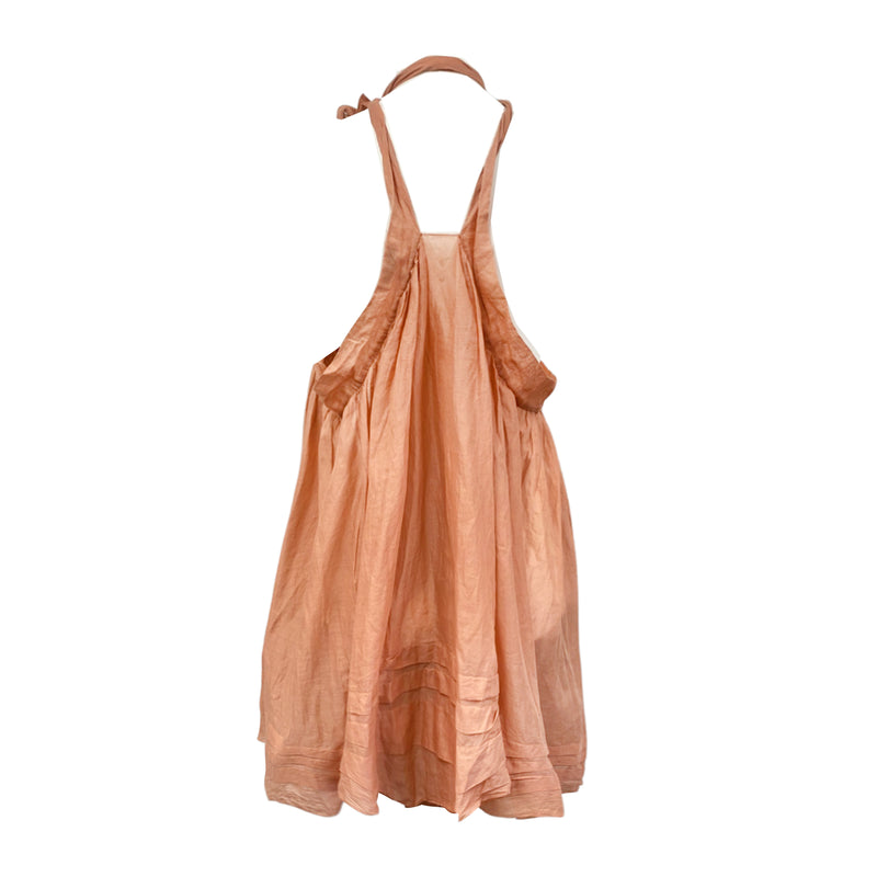 second-hand NINA RICCI peach cotton dress | Size UK12