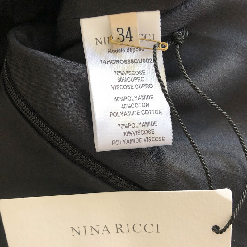 NINA RICCI black velvet A-line dress