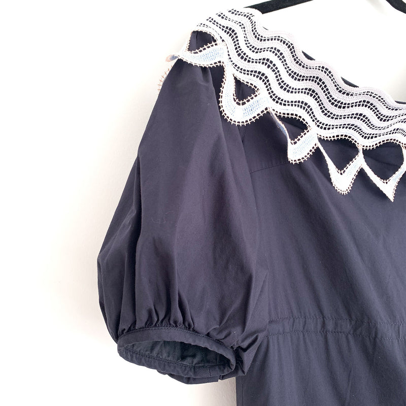 PETER PILOTTO navy off-the-shoulder loose-fit dress