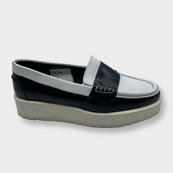second-hand PIERRE HARDY black and white platform loafers