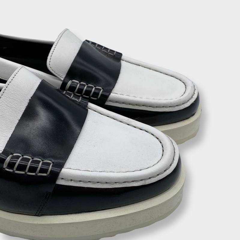 pre-loved PIERRE HARDY black and white platform loafers