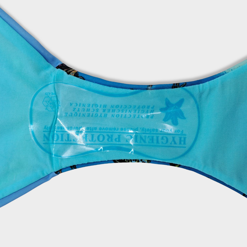 VERSACE aquamarine blue printed bikini set