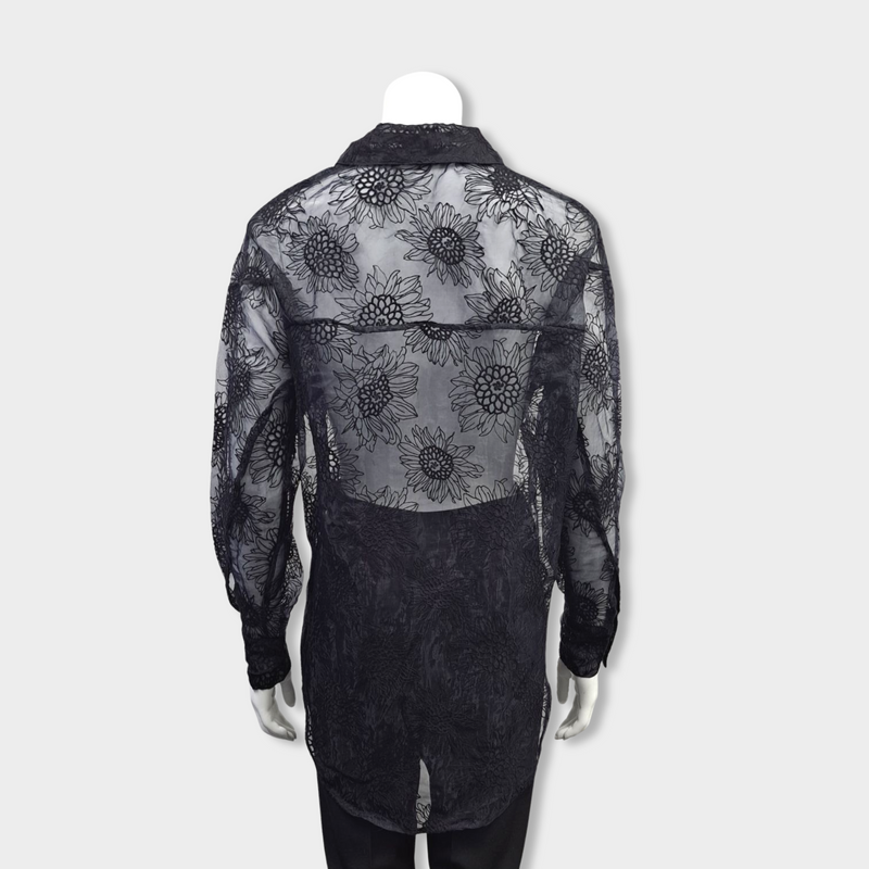 SANDRA MANSOUR X H&M black sheer blouse