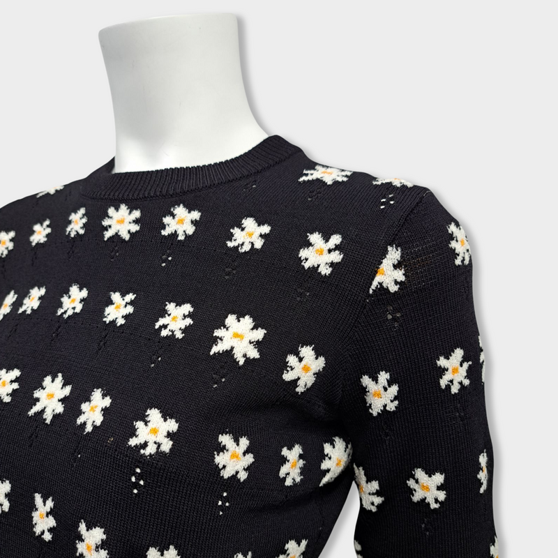 pre-loved KENZO black jumper with floral details