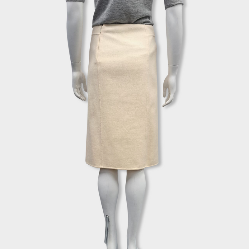 GUCCI ecru wool and cashmere skirt