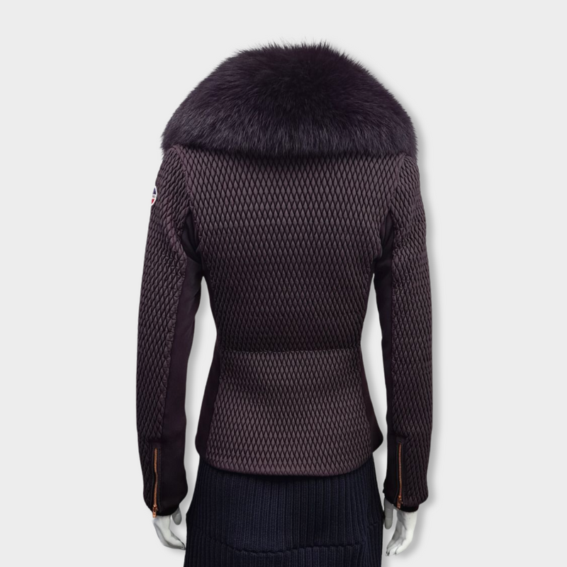 FUSALP purple ski jacket with fox fur collar