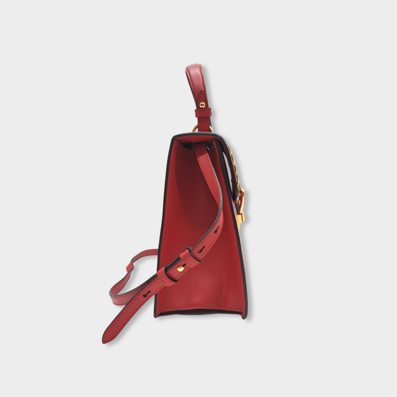 GUCCI red leather handbag