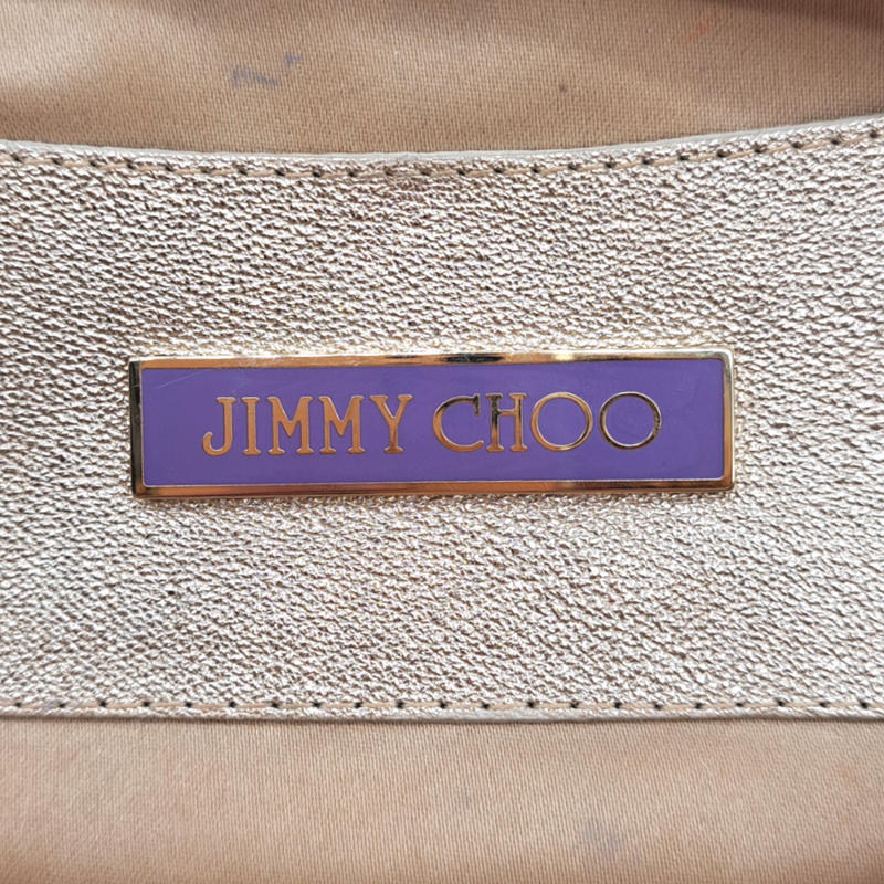 JIMMY CHOO gold leather clutch