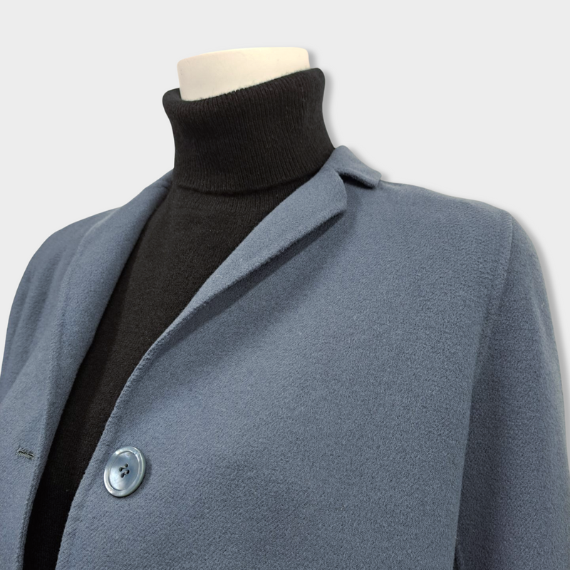 pre-loved S MAX MARA blue wool coat