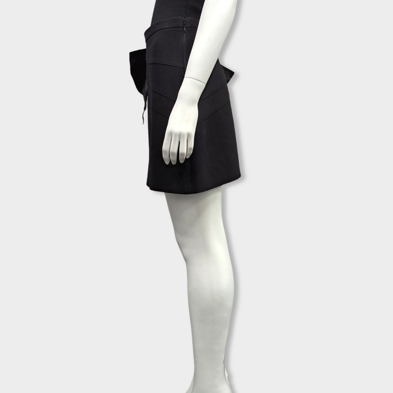 second-hand MIU MIU black skirt with bow detail