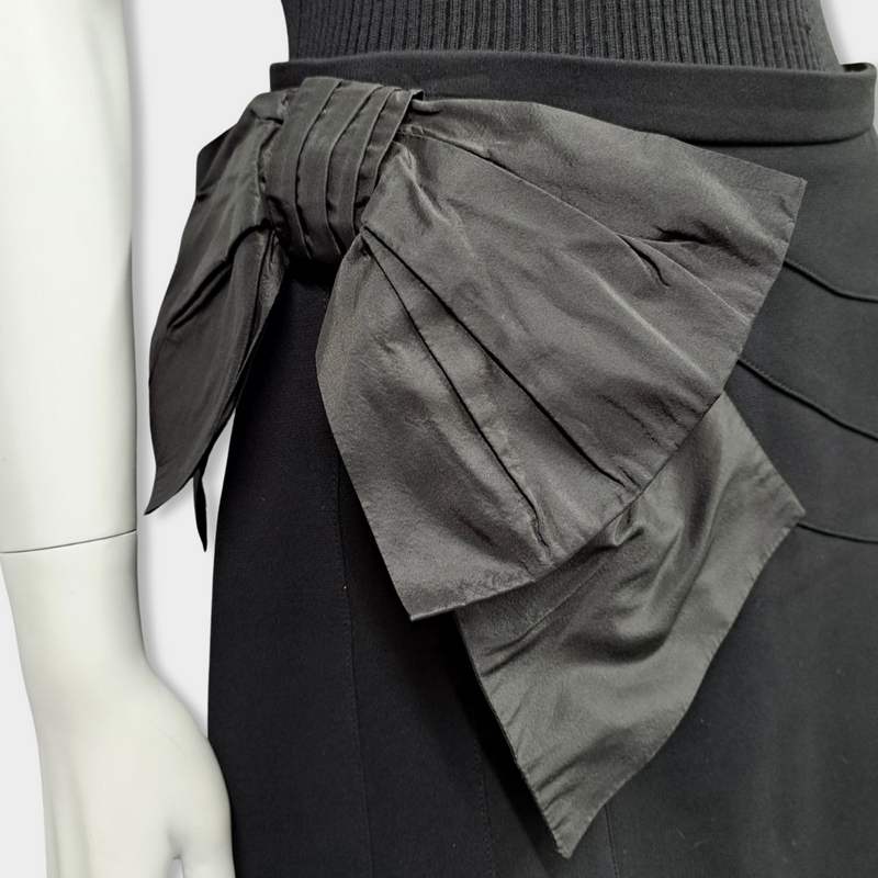 pre-loved MIU MIU black skirt with bow detail