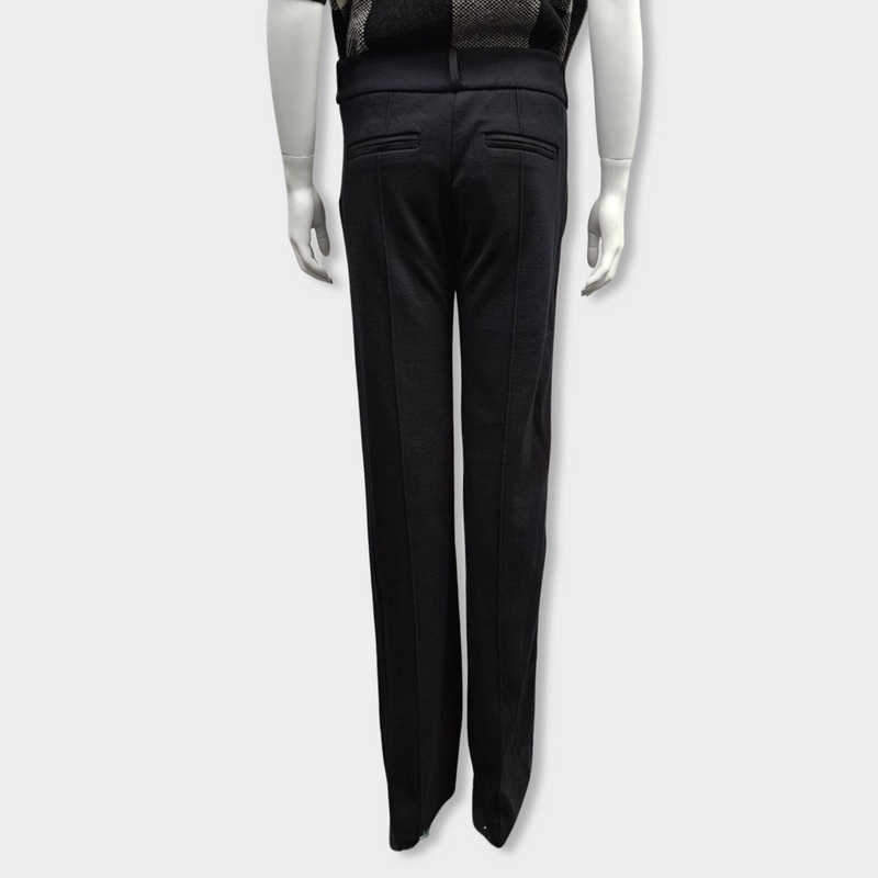 BALMAIN black cotton and silk trousers