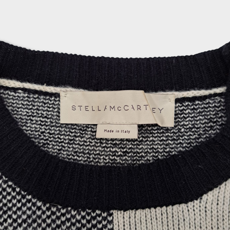 STELLA MCCARTNEY black and ecru wool jumper