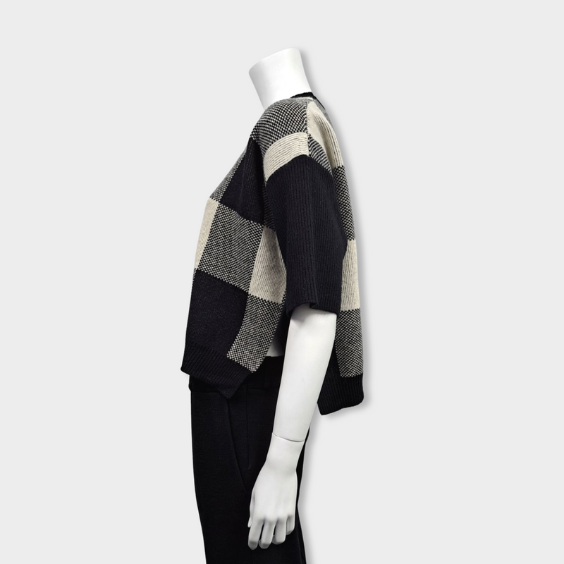 second-hand STELLA MCCARTNEY black and ecru wool jumper