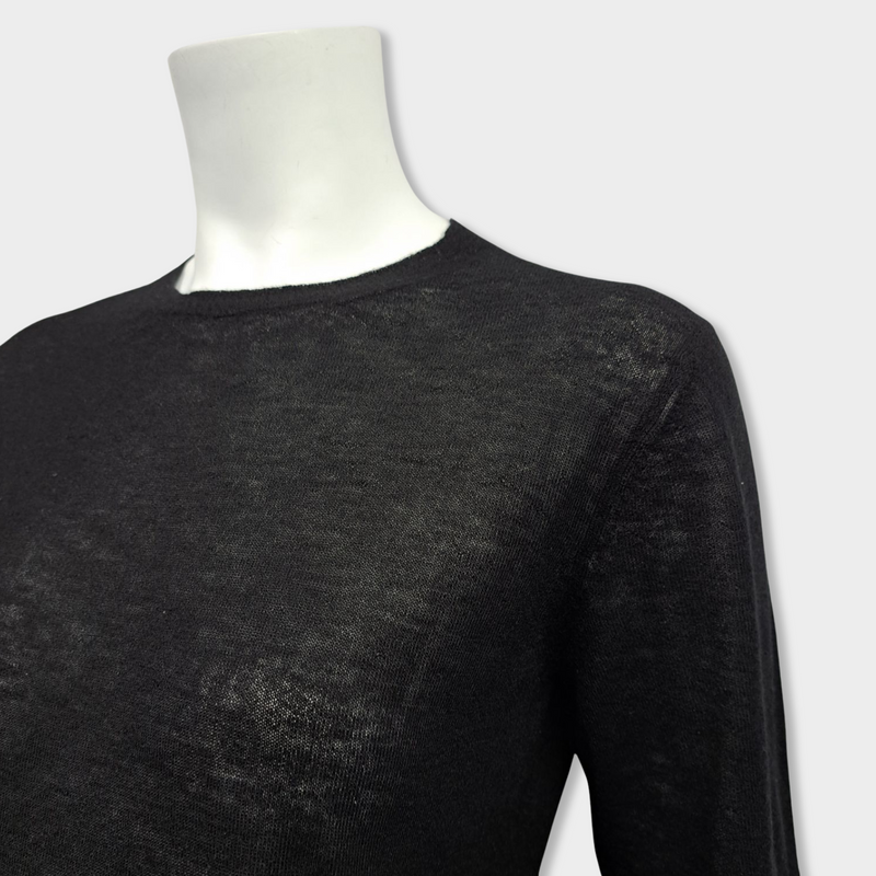 pre-loved BOTTEGA VENETA black cashmere jumper