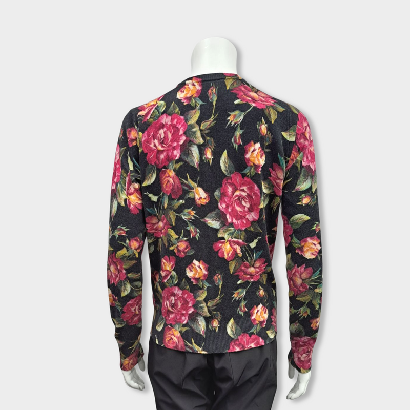 DOLCE&GABBANA cashmere multicolour floral print cardigan