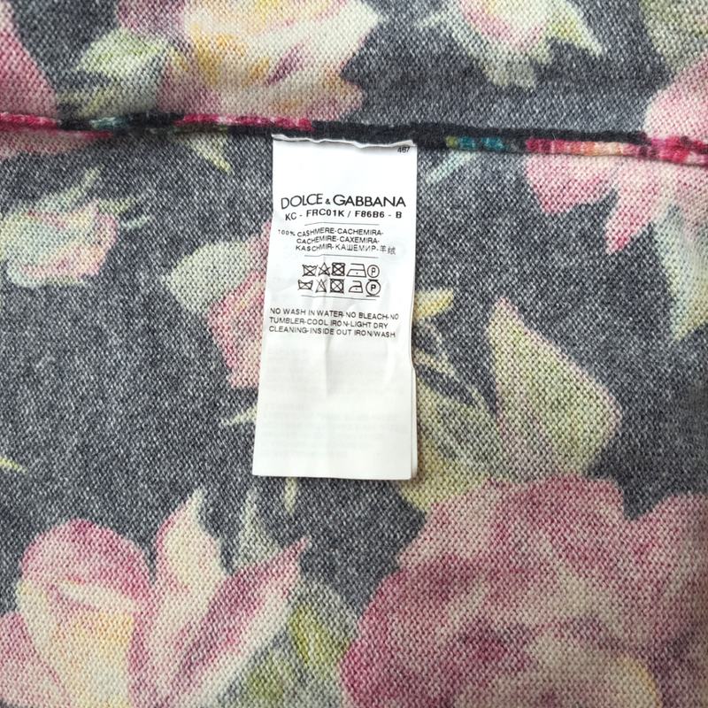 DOLCE&GABBANA cashmere multicolour floral print cardigan