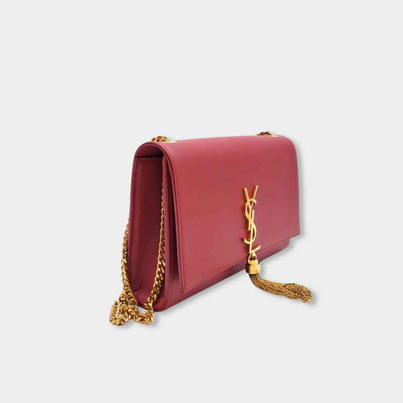 second-hand SAINT LAURENT dark red leather bag