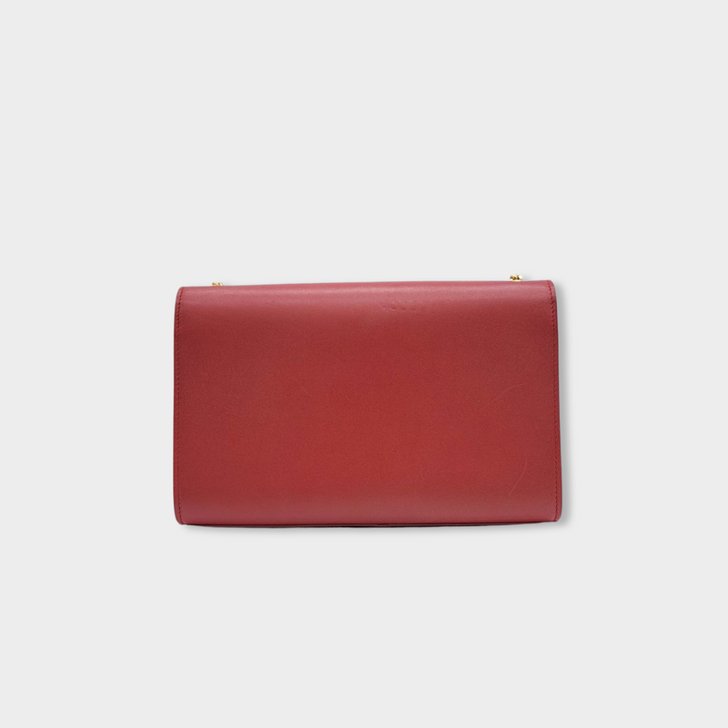 SAINT LAURENT dark red leather Kate handbag