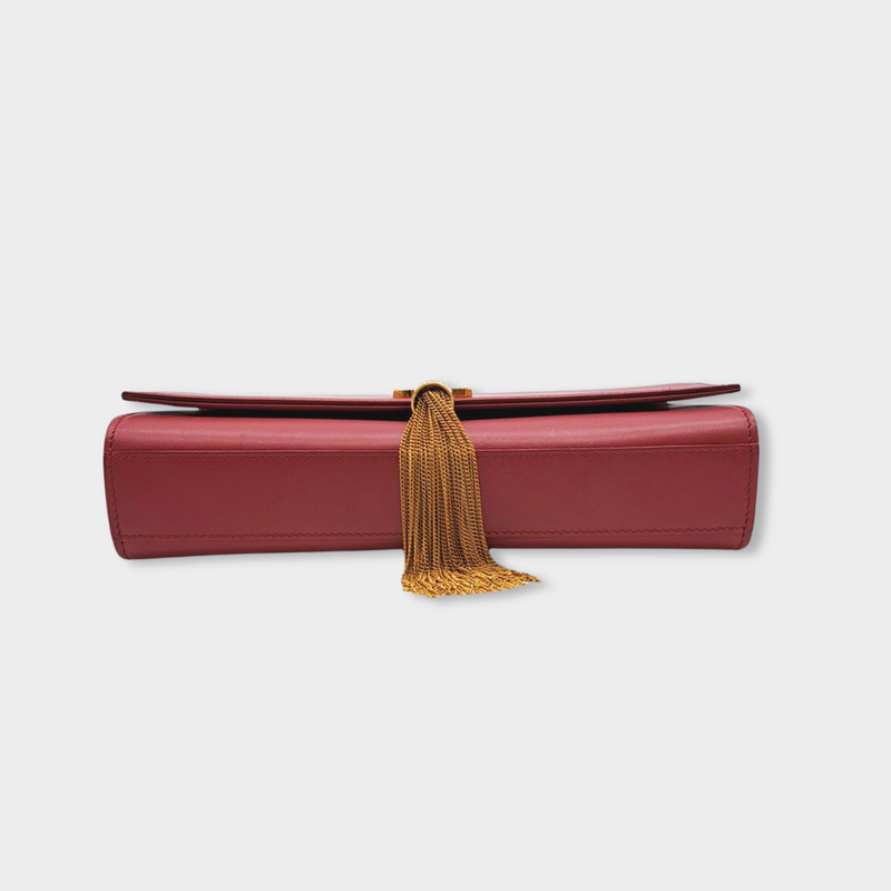 SAINT LAURENT dark red leather Kate handbag