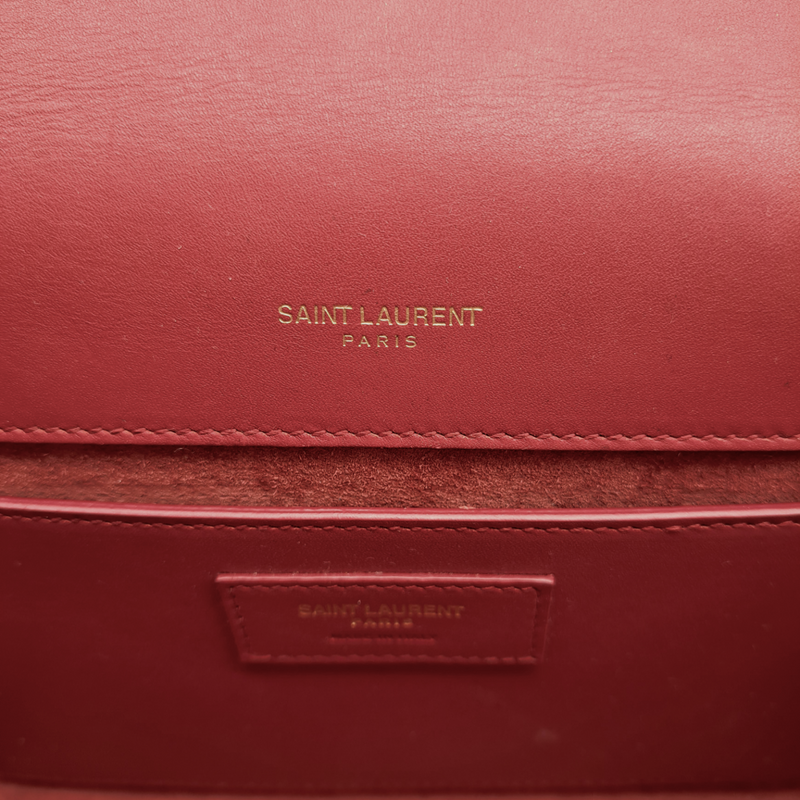 SAINT LAURENT dark red leather Kate handbag