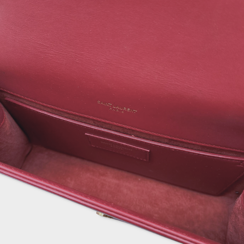 SAINT LAURENT dark red leather Kate handbag