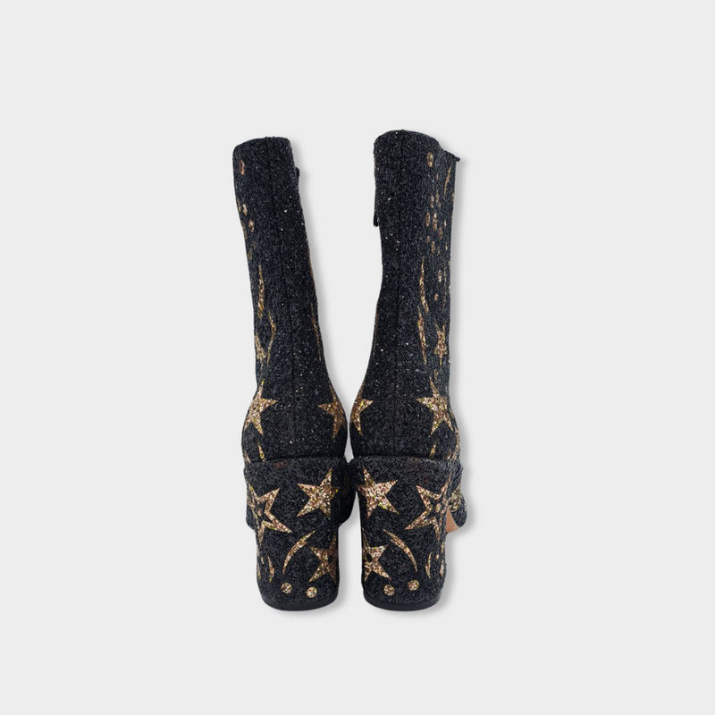 DIOR D-Circus black and gold sparkle boots