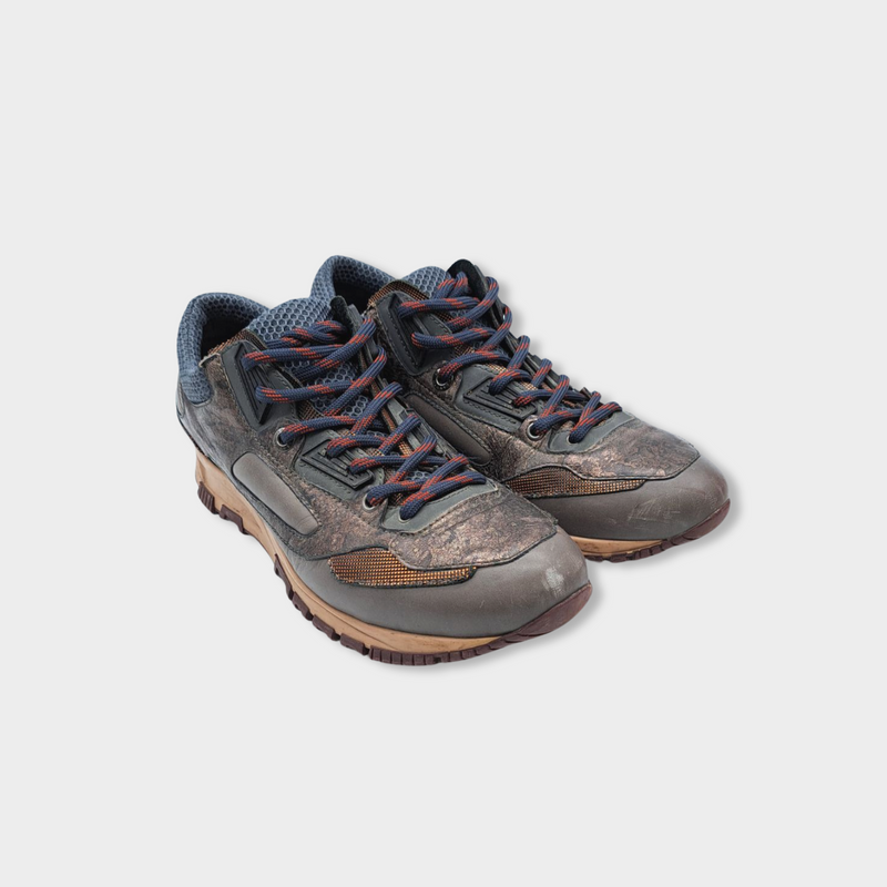 LANVIN taupe leather sneakers