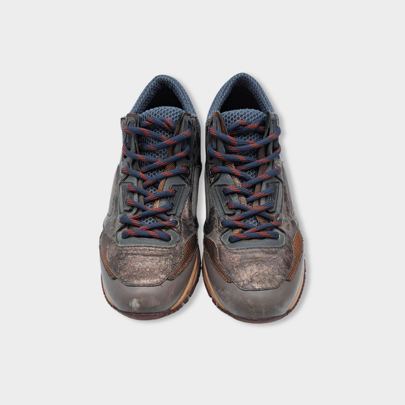 pre-loved LANVIN taupe leather sneakers